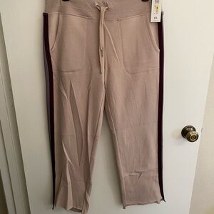 Calvin Klein Pinkish Beige Joggers with Burgundy Stripe
